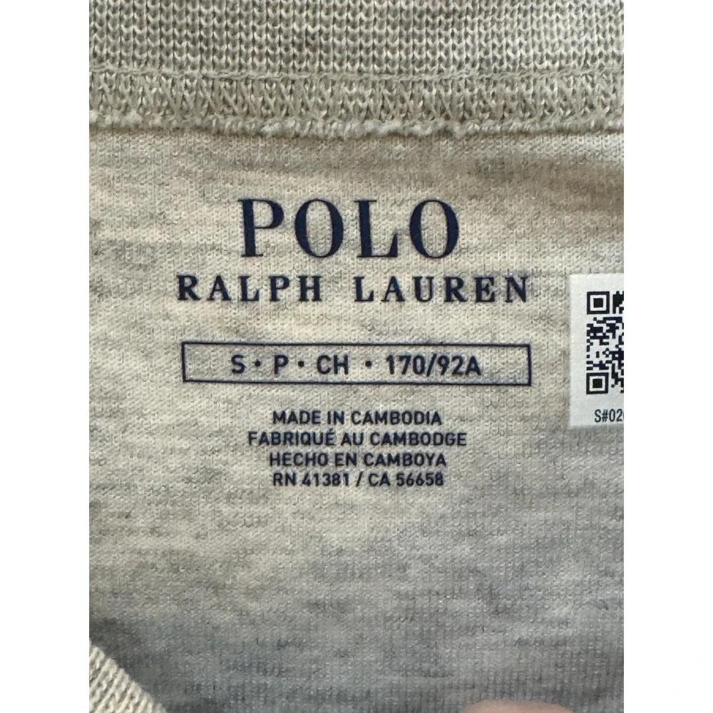 Polo Ralph Lauren Embossed Logo Double-Knit Sweatshirt light grey heather